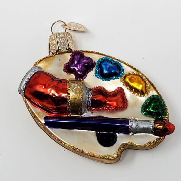 Old World Christmas Artist's Palette Blown Ornament 3" no box. - Picture 1 of 5